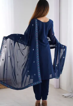 Embroidered Georgette Pakistani Suit in Blue