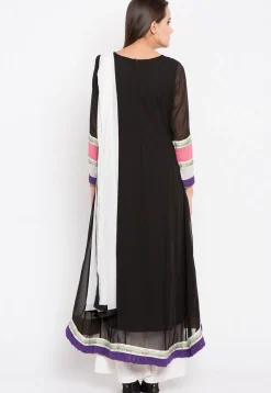 Embroidered Georgette Pakistani Suit in Black