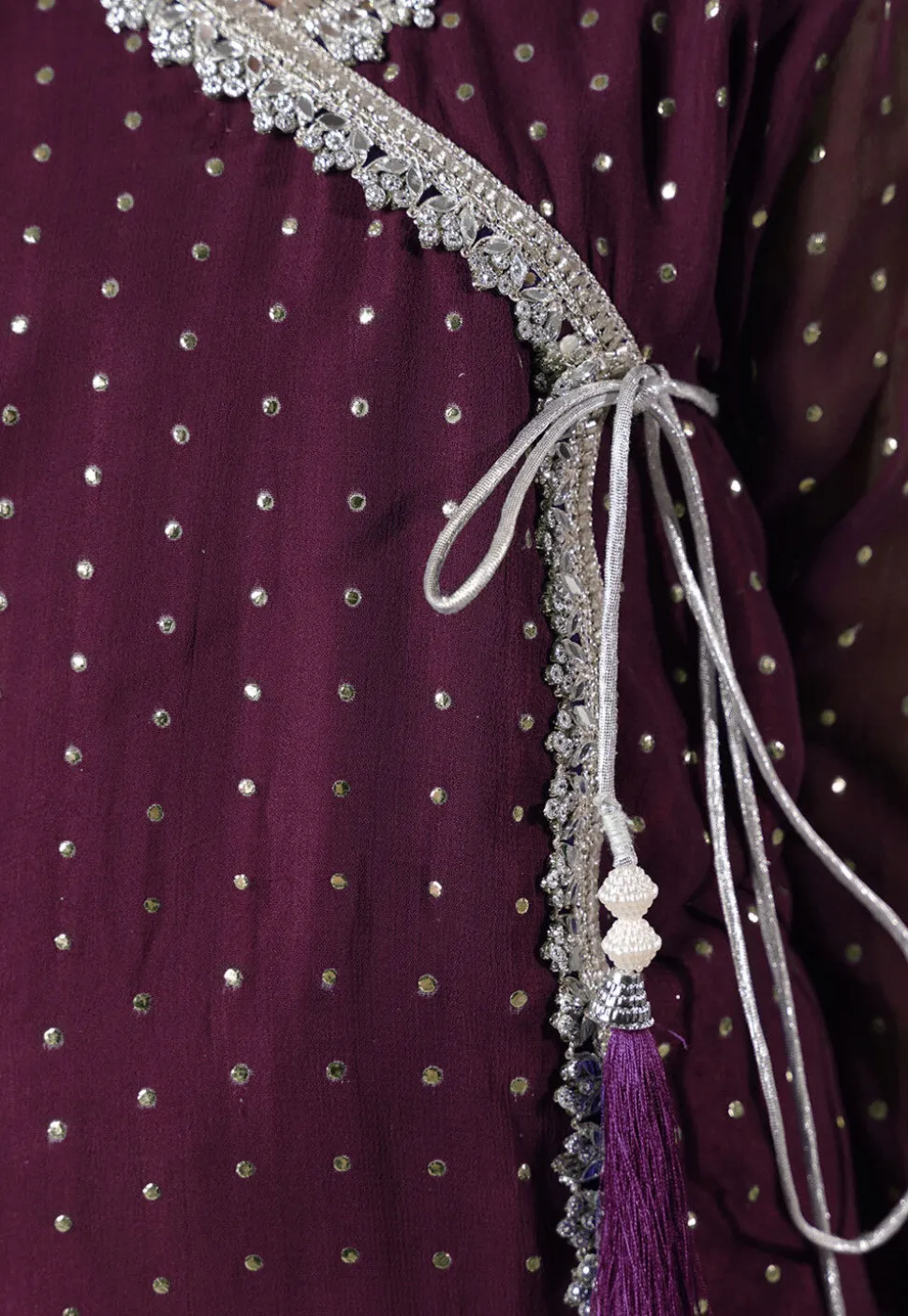 Embroidered Georgette Punjabi Suit in Purple