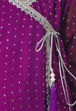 Embroidered Georgette Punjabi Suit in Magenta