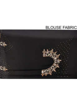 Embroidered Georgette Saree in Black