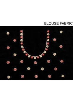 Embroidered Georgette Saree in Black