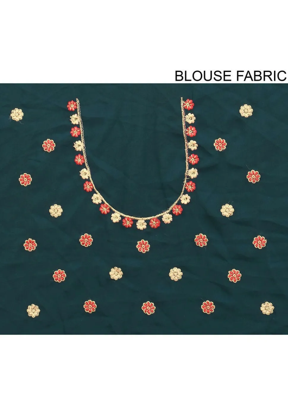 Embroidered Georgette Saree in Teal Blue