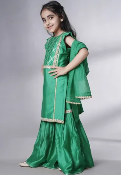 Embroidered Muslin Silk Pakistani Suit in Sea Green