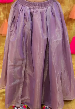Embroidered Net Lehenga in Dusty Purple