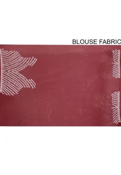 Embroidered Net Saree in Red