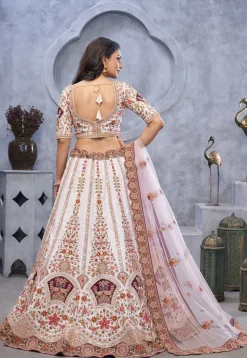 Embroidered Organza Lehenga in Light Purple
