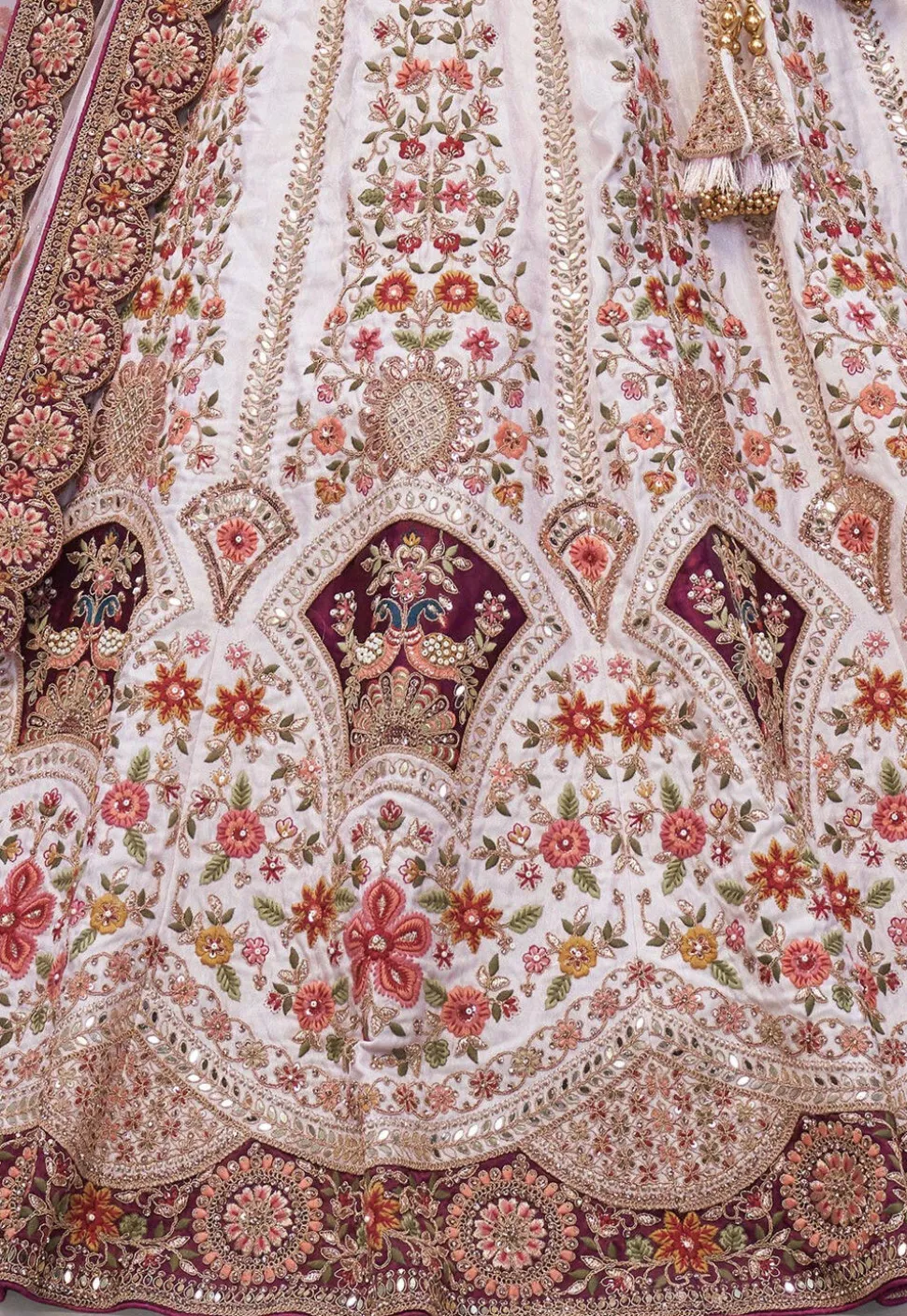 Embroidered Organza Lehenga in Light Purple