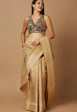 Embroidered Polyester Blouse in Multicolor