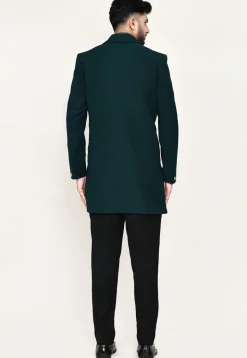 Embroidered Polyester Jodhpuri Suit in Teal Green