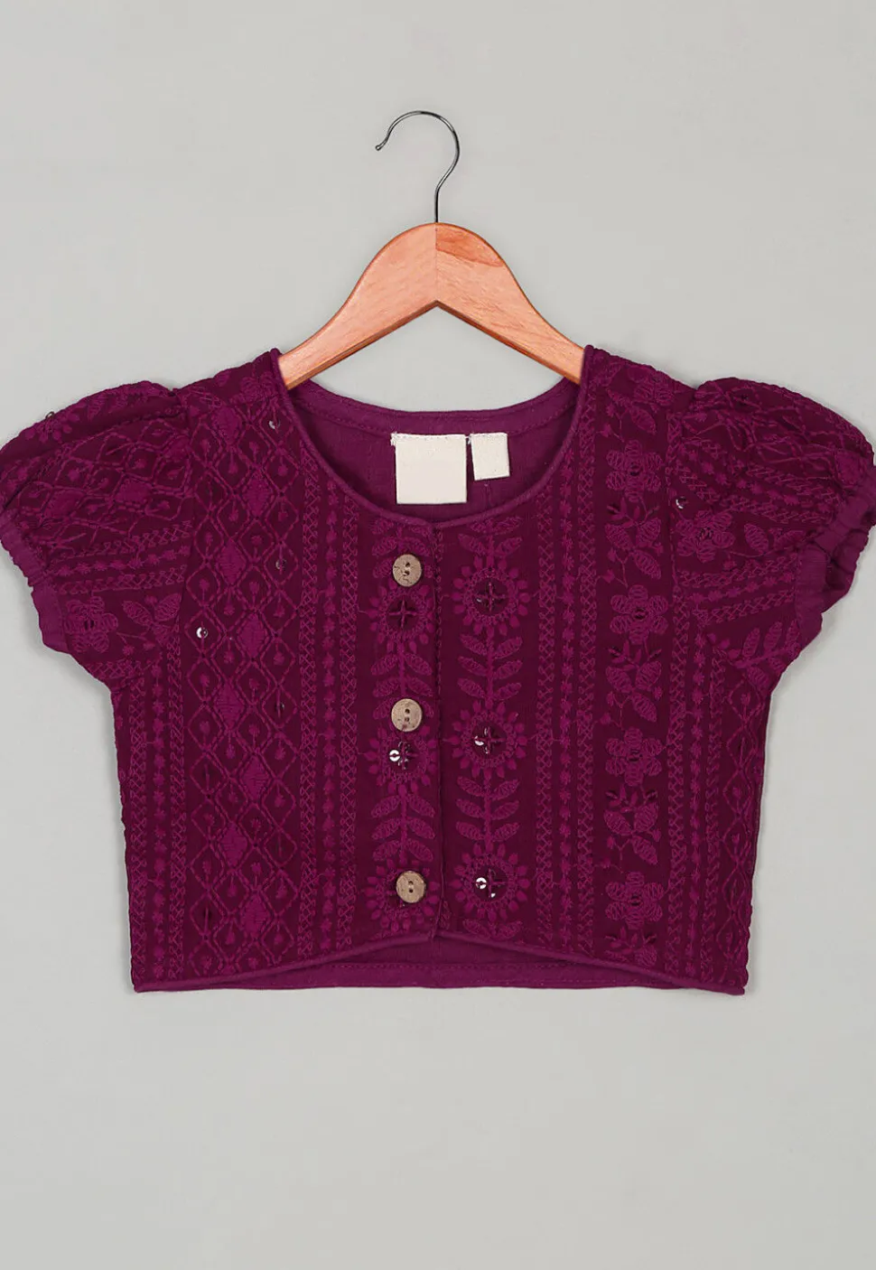 Embroidered Polyester Lehenga in Maroon