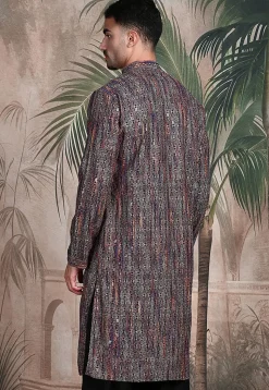 Embroidered Pure Cotton Kurta in Multicolor