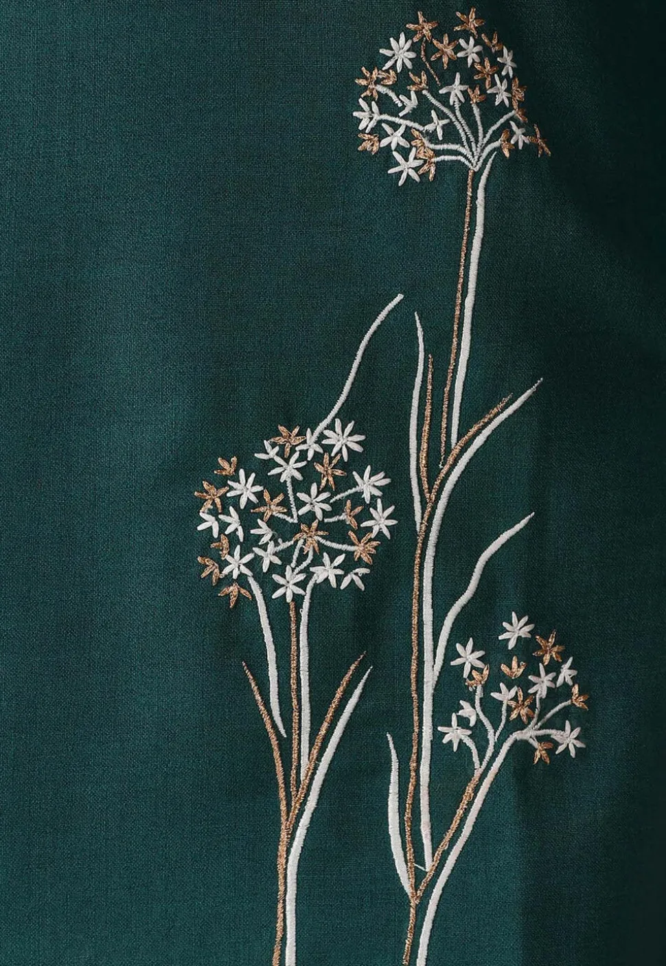 Embroidered Pure Cotton Short Kurti in Dark Teal Green