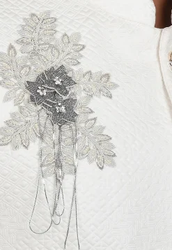 Embroidered Quilted Scuba Jodhpuri Suit in White