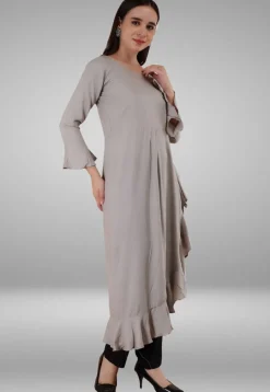 Embroidered Rayon Pakistani Suit in Grey