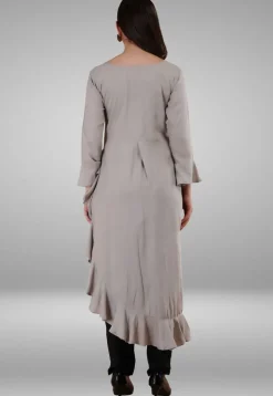 Embroidered Rayon Pakistani Suit in Grey