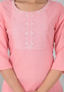 Embroidered Rayon Pakistani Suit in Peach