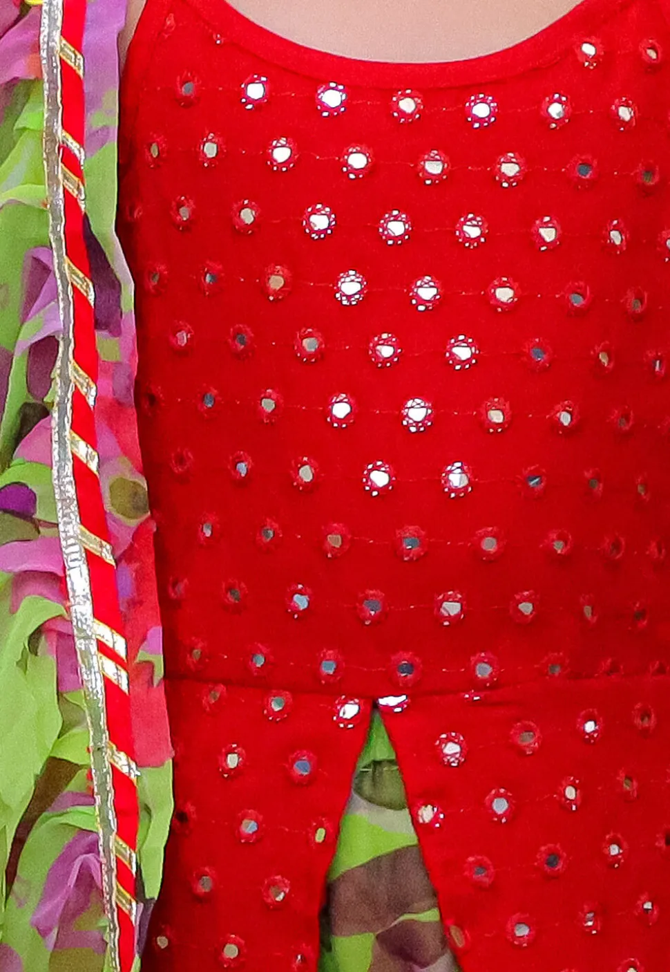 Embroidered Rayon Pakistani Suit in Red