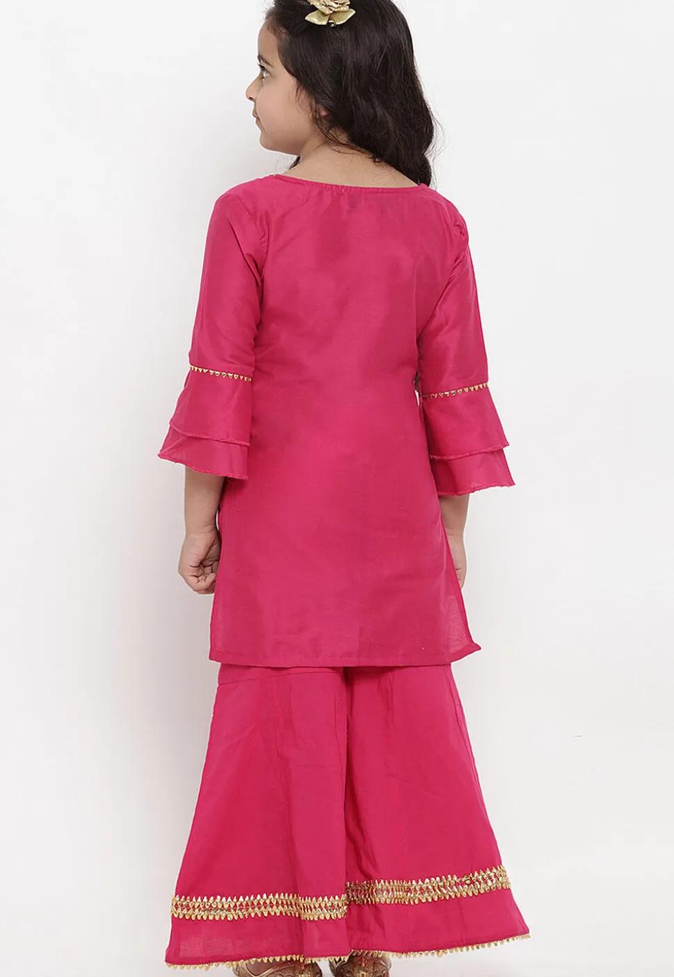 Embroidered Rayon Pakitani Suit in Dark Pink