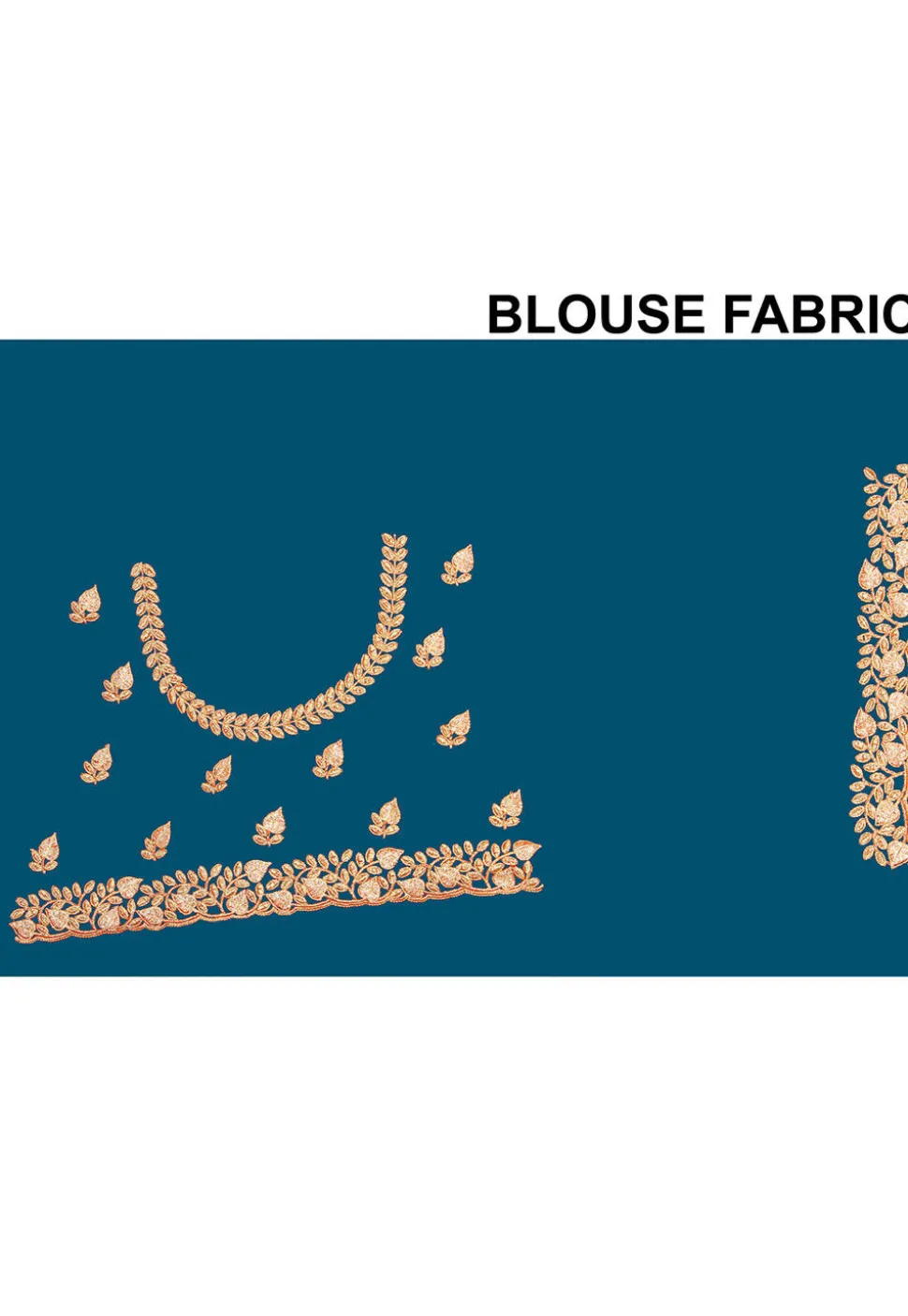 Embroidered Satin Saree in Teal Blue