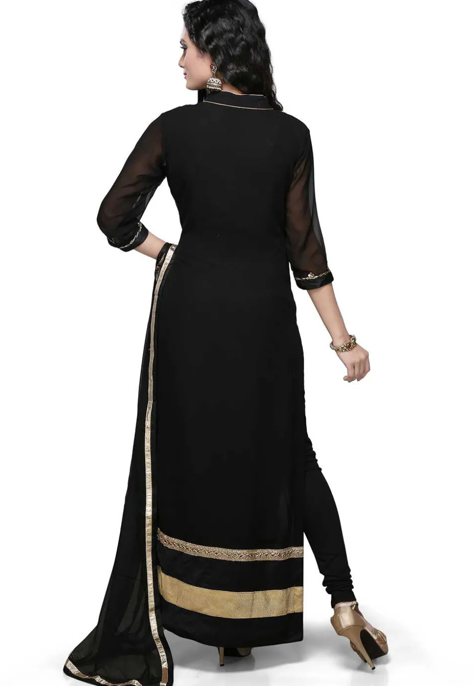 Embroidered Straight Cut Suit In Black