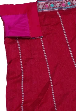 Embroidered Taffeta Silk Lehenga in Magenta
