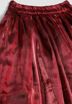 Embroidered Tissue Lehenga in Maroon