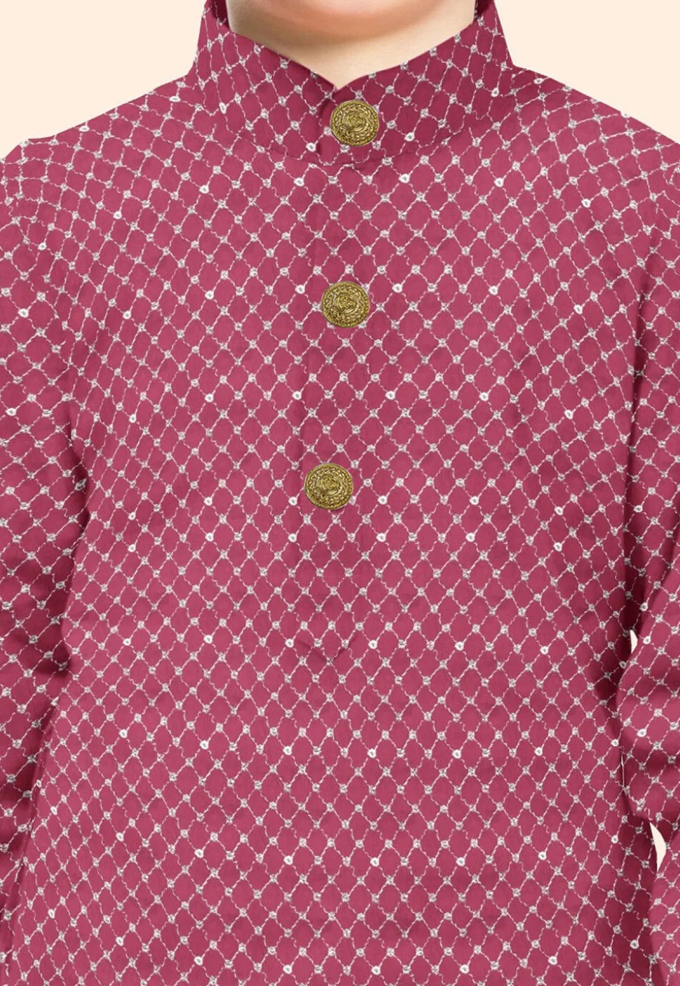 Embroidered Uppada Silk Kurta in Pink