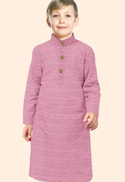 Embroidered Uppada Silk Kurta in Pink