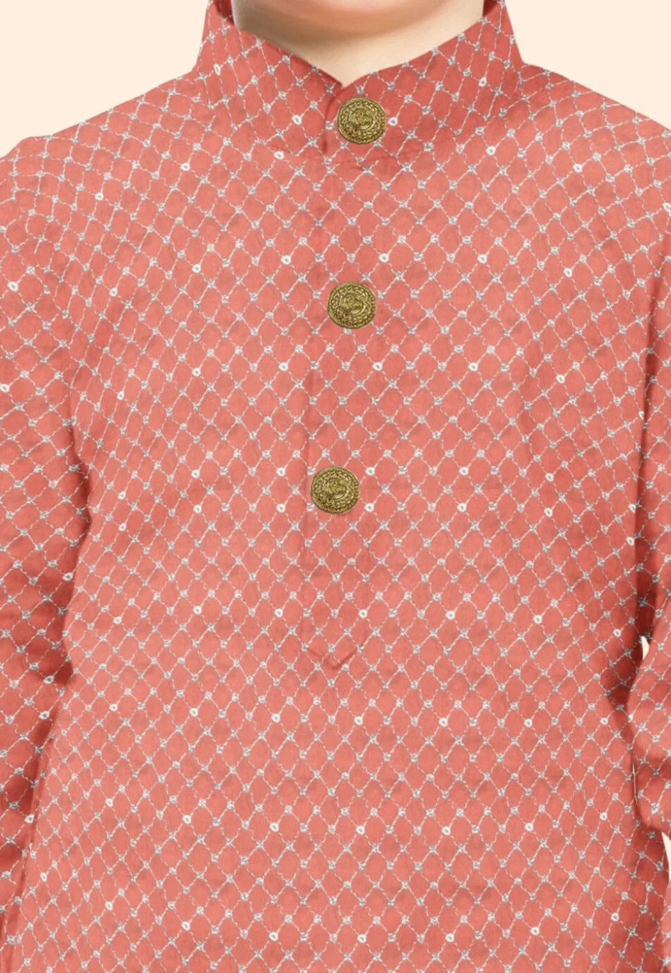Embroidered Uppada Silk Kurta in Orange