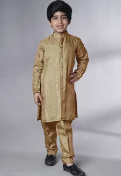 Embroidered Uppada Silk Sherwani in Beige