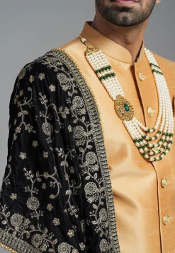 Embroidered Velvet Dupatta in Black