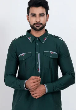 Embroidered Viscose Rayon Paithani Suit in Dark Teal Green