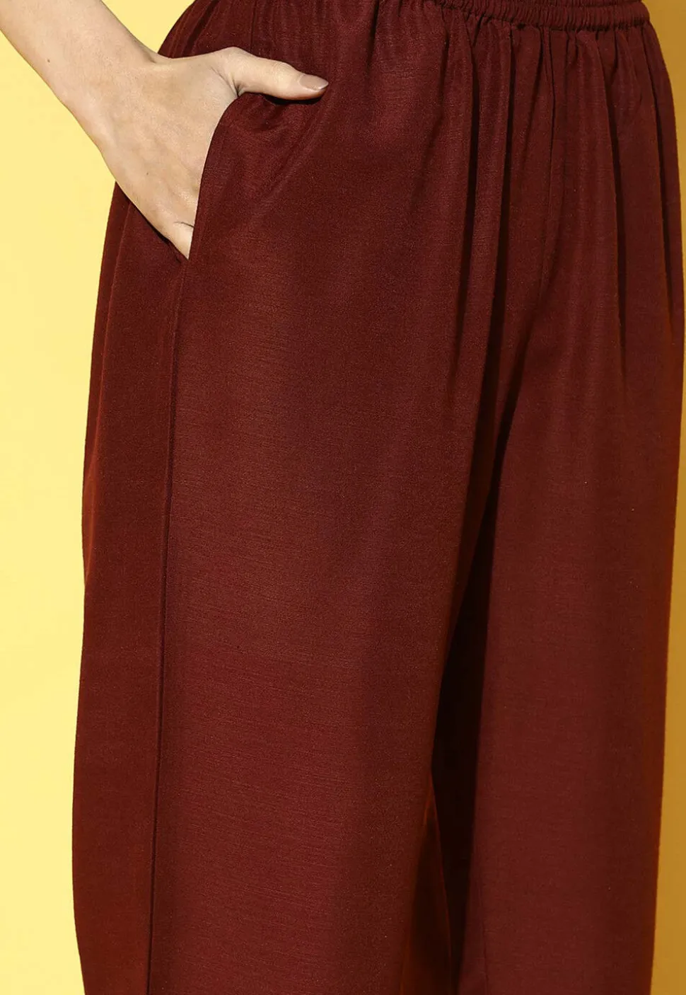 Embroidered Viscose Rayon Pakistani Suit in Brown