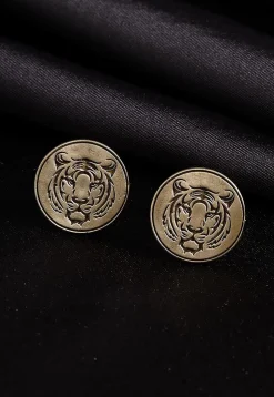 Fiery Tiger Metallic Cufflink Pair