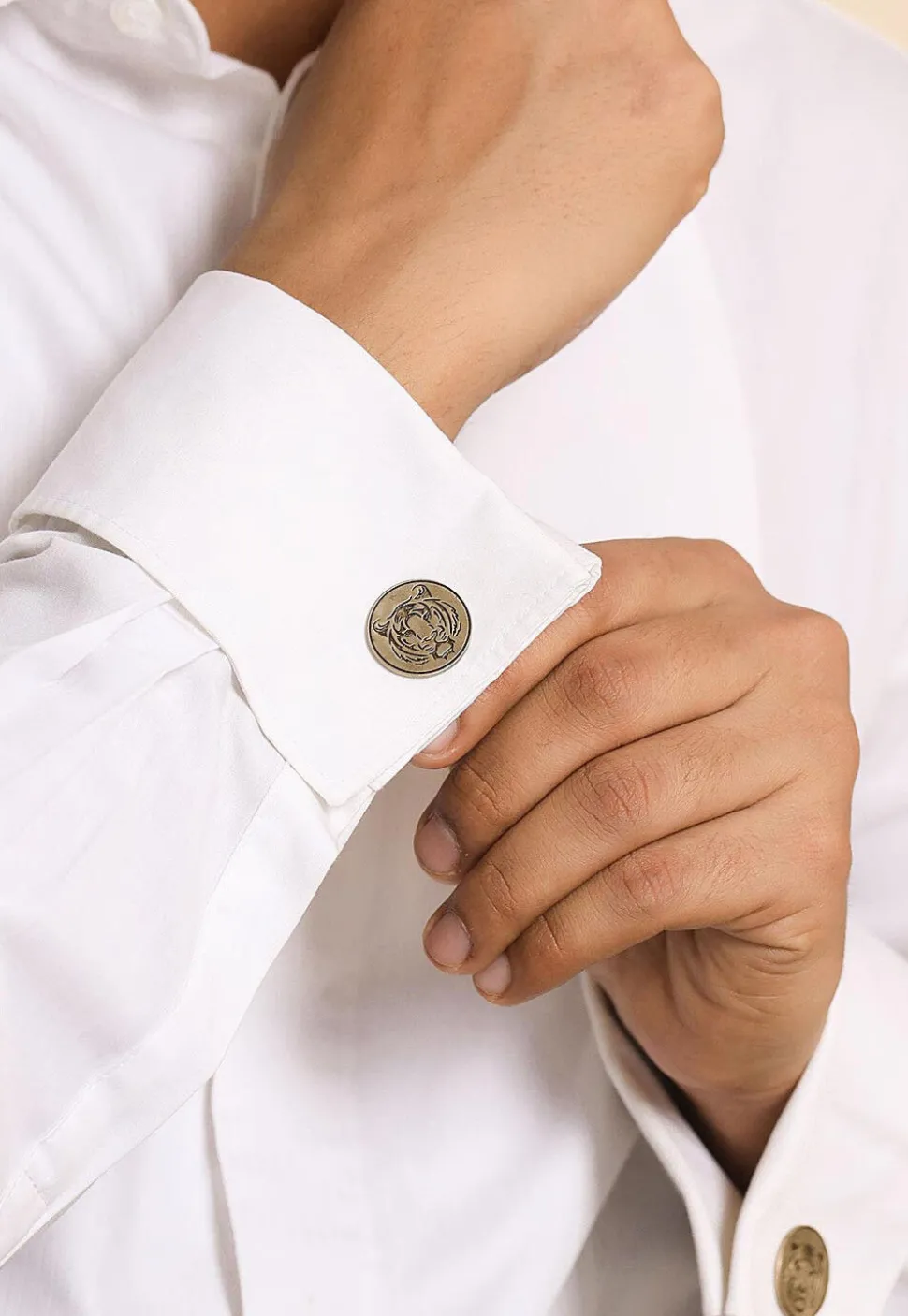 Fiery Tiger Metallic Cufflink Pair
