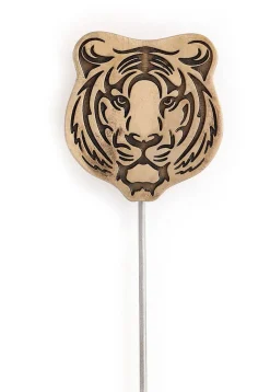 Fiery Tiger Metallic Lapel Pin