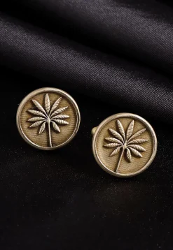Floral Metallic Cufflink Pair