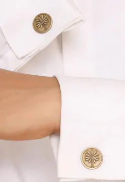 Floral Metallic Cufflink Pair