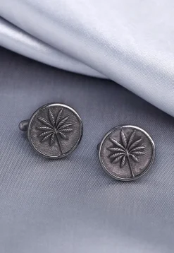 Floral Metallic Cufflink Pair