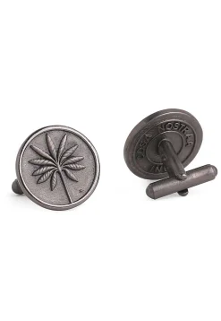Floral Metallic Cufflink Pair