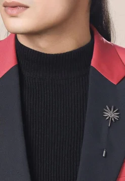 Floral Metallic Lapel Pin