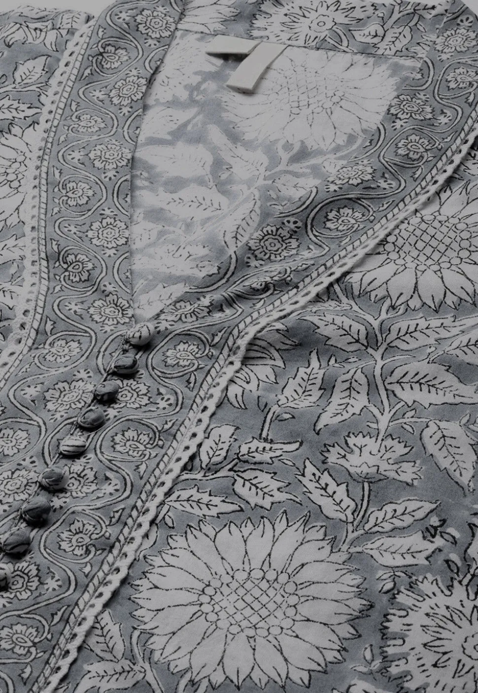 Floral Printed Cotton Pakistani Suit in Light Blue