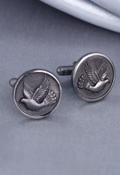 Flying Bird Metallic Cufflink Pair