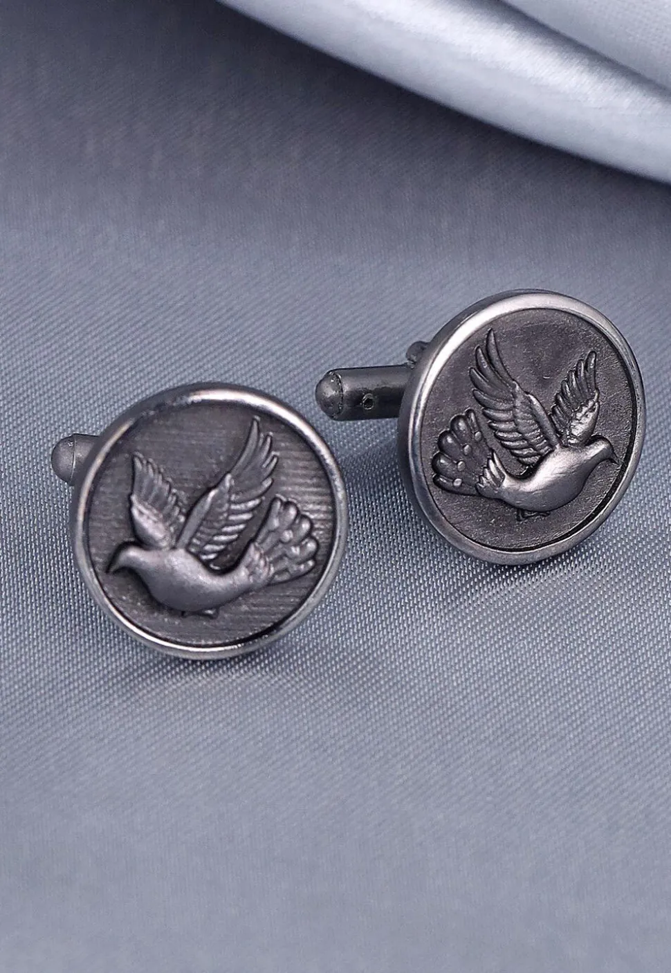 Flying Bird Metallic Cufflink Pair