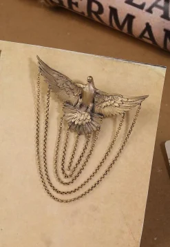 Flying Phoenix Metallic Brooch