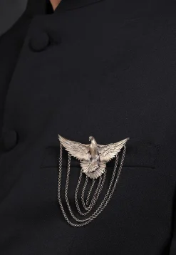 Flying Phoenix Metallic Brooch