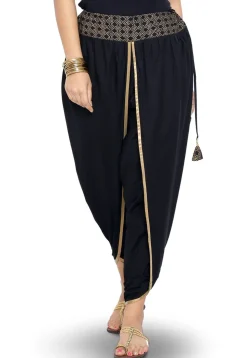 Foil printed Cotton Dhoti Pant in Black