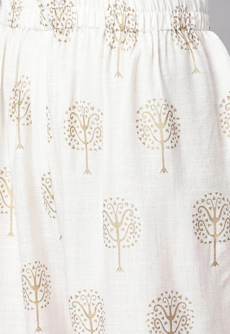 Foil Printed Cotton Pakistani Suit in White