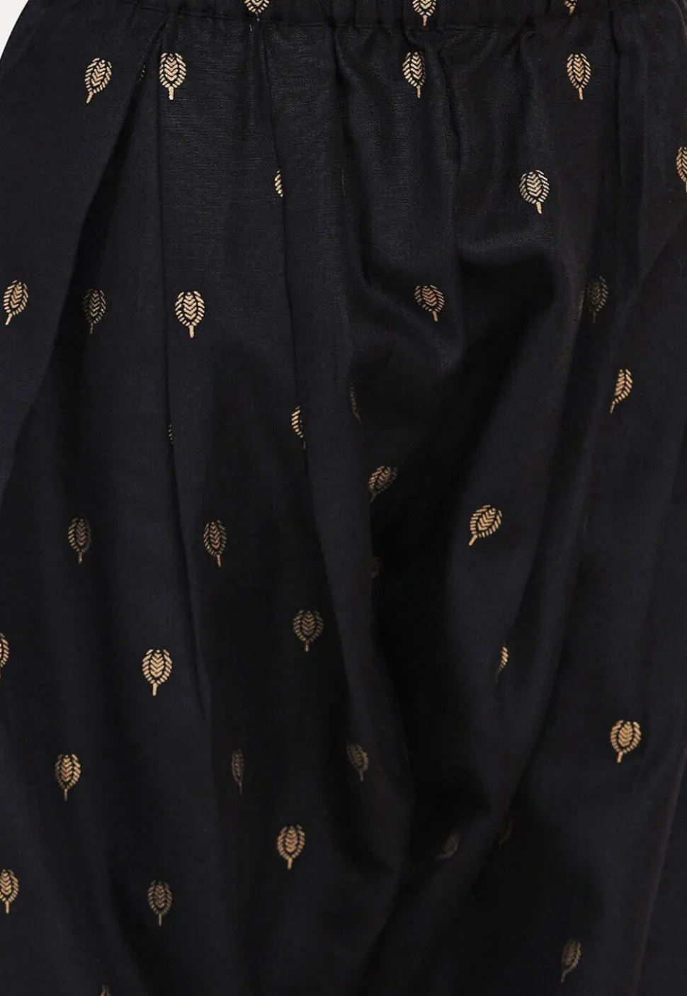 Foil Printed Rayon A Line Kurta Set in Black